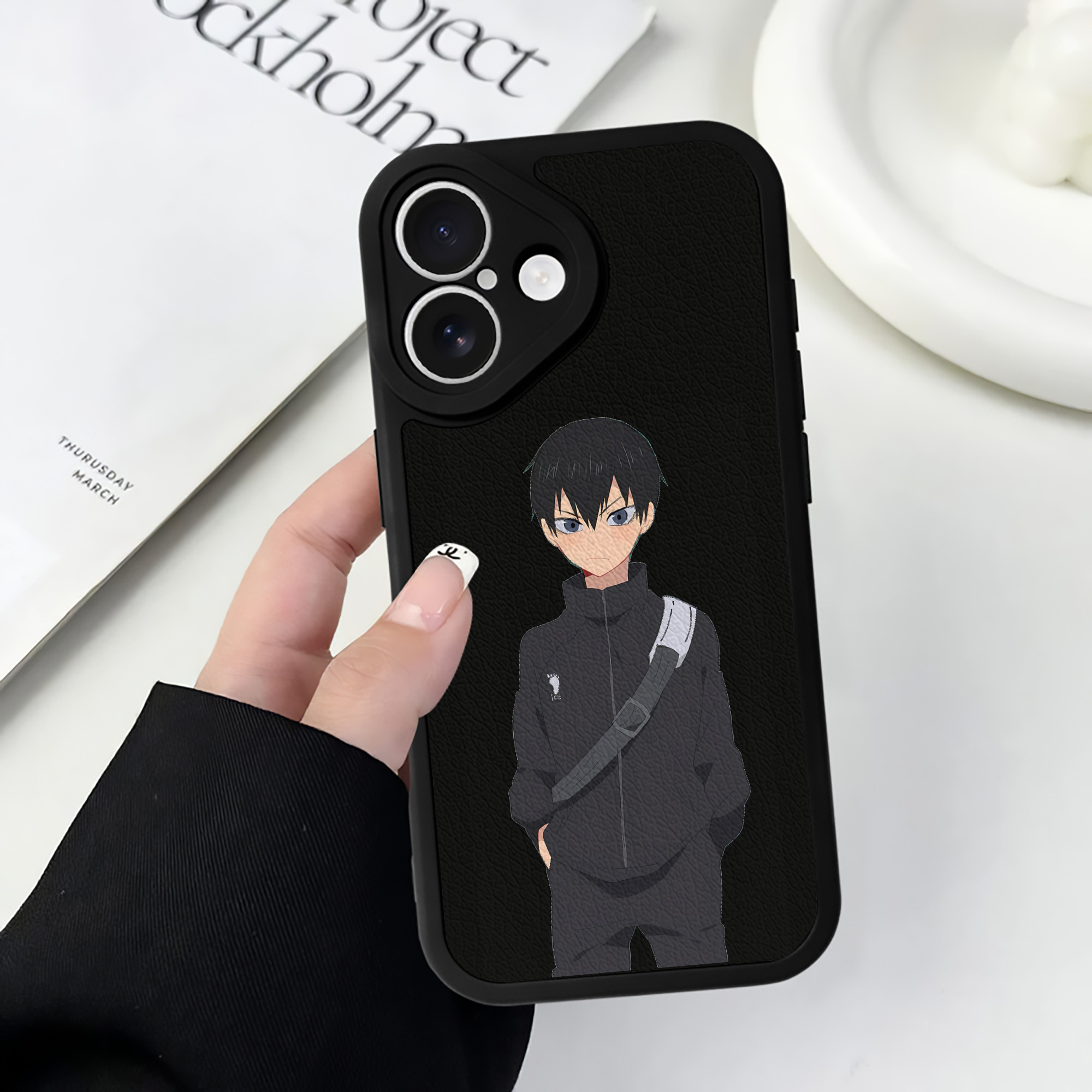 （画像用） ハイキュー!! Haikyu!! 【iPhone 16シリーズ対応】シリコンスマホケース（レザー調） 材質：シリコン